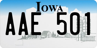 IA license plate AAE501