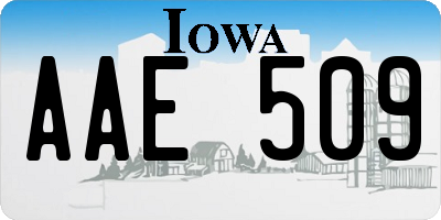 IA license plate AAE509