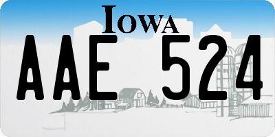 IA license plate AAE524