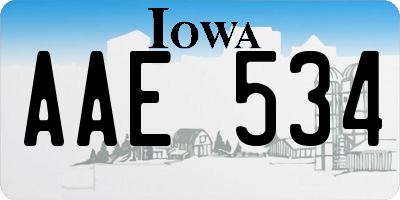 IA license plate AAE534