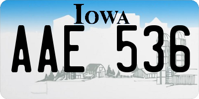 IA license plate AAE536