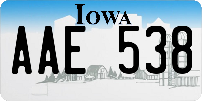 IA license plate AAE538