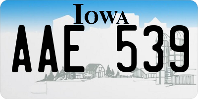 IA license plate AAE539