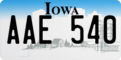 IA license plate AAE540