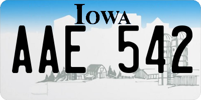 IA license plate AAE542