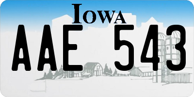 IA license plate AAE543