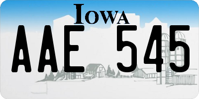 IA license plate AAE545