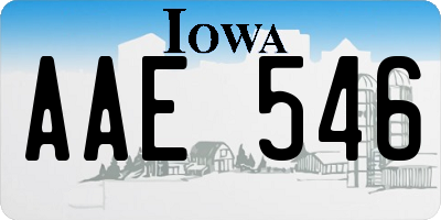 IA license plate AAE546