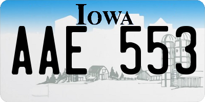 IA license plate AAE553