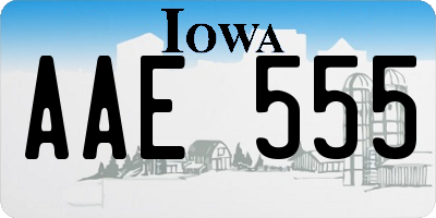 IA license plate AAE555