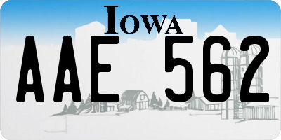 IA license plate AAE562