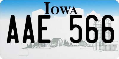 IA license plate AAE566