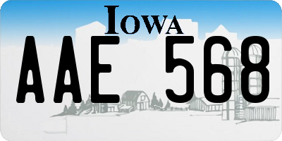 IA license plate AAE568