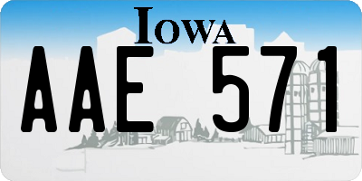 IA license plate AAE571