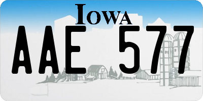 IA license plate AAE577