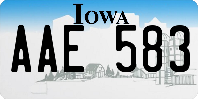 IA license plate AAE583