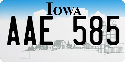 IA license plate AAE585