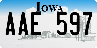 IA license plate AAE597