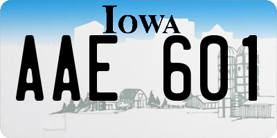 IA license plate AAE601
