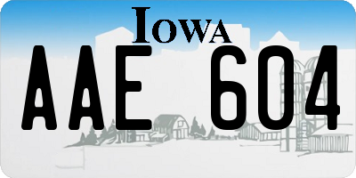 IA license plate AAE604