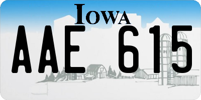 IA license plate AAE615