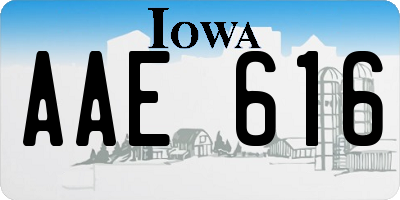 IA license plate AAE616