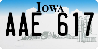 IA license plate AAE617