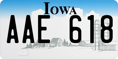 IA license plate AAE618