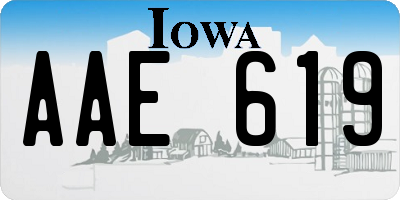 IA license plate AAE619