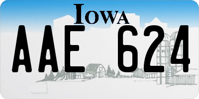 IA license plate AAE624