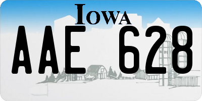 IA license plate AAE628