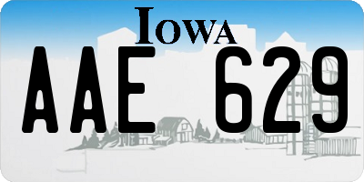 IA license plate AAE629