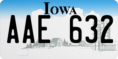 IA license plate AAE632