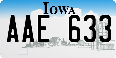 IA license plate AAE633