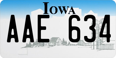 IA license plate AAE634