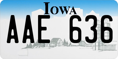 IA license plate AAE636