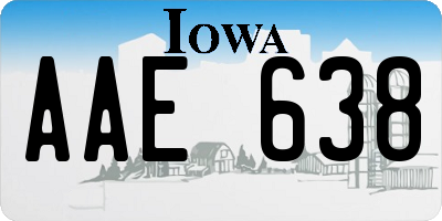 IA license plate AAE638