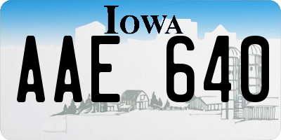 IA license plate AAE640