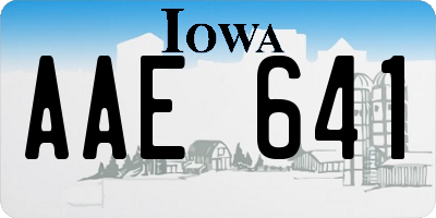 IA license plate AAE641