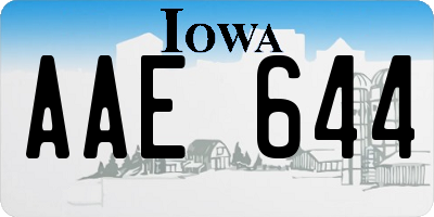 IA license plate AAE644