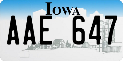 IA license plate AAE647