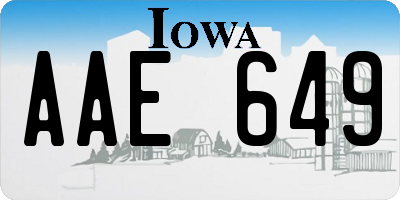 IA license plate AAE649