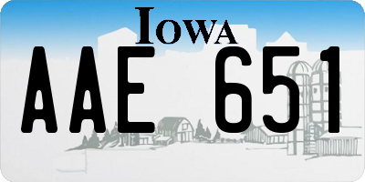 IA license plate AAE651