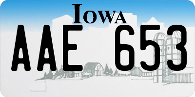 IA license plate AAE653