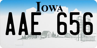 IA license plate AAE656