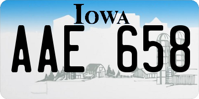 IA license plate AAE658