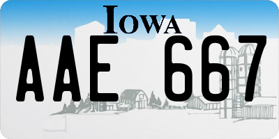 IA license plate AAE667