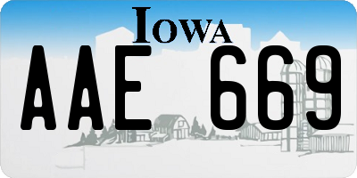 IA license plate AAE669