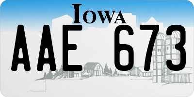 IA license plate AAE673