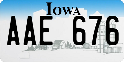 IA license plate AAE676